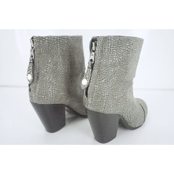 Rag & Bone Newbury Classic Cap Toe High Heel Ankle Boots SZ 35 New $495 Crackled - Picture 5 of 11